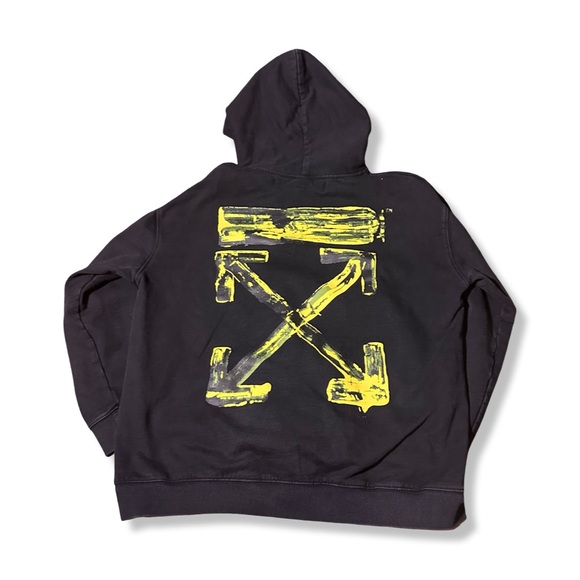 Off-White Acrylic Arrows Hoodie in Black Yellow Size Large - Picture 1 of 6